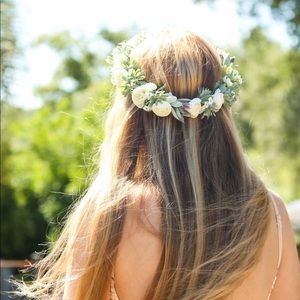 White succulent flower crown /Bohemian headpiece